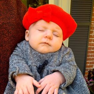 Baby Girl Cherry Red Beret 0-6 Months